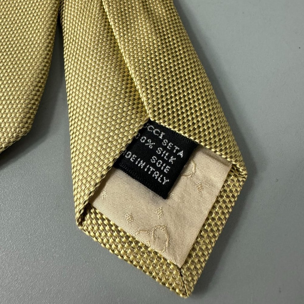Vintage Gucci Golden 100% Silk Necktie - Picture 3 of 11